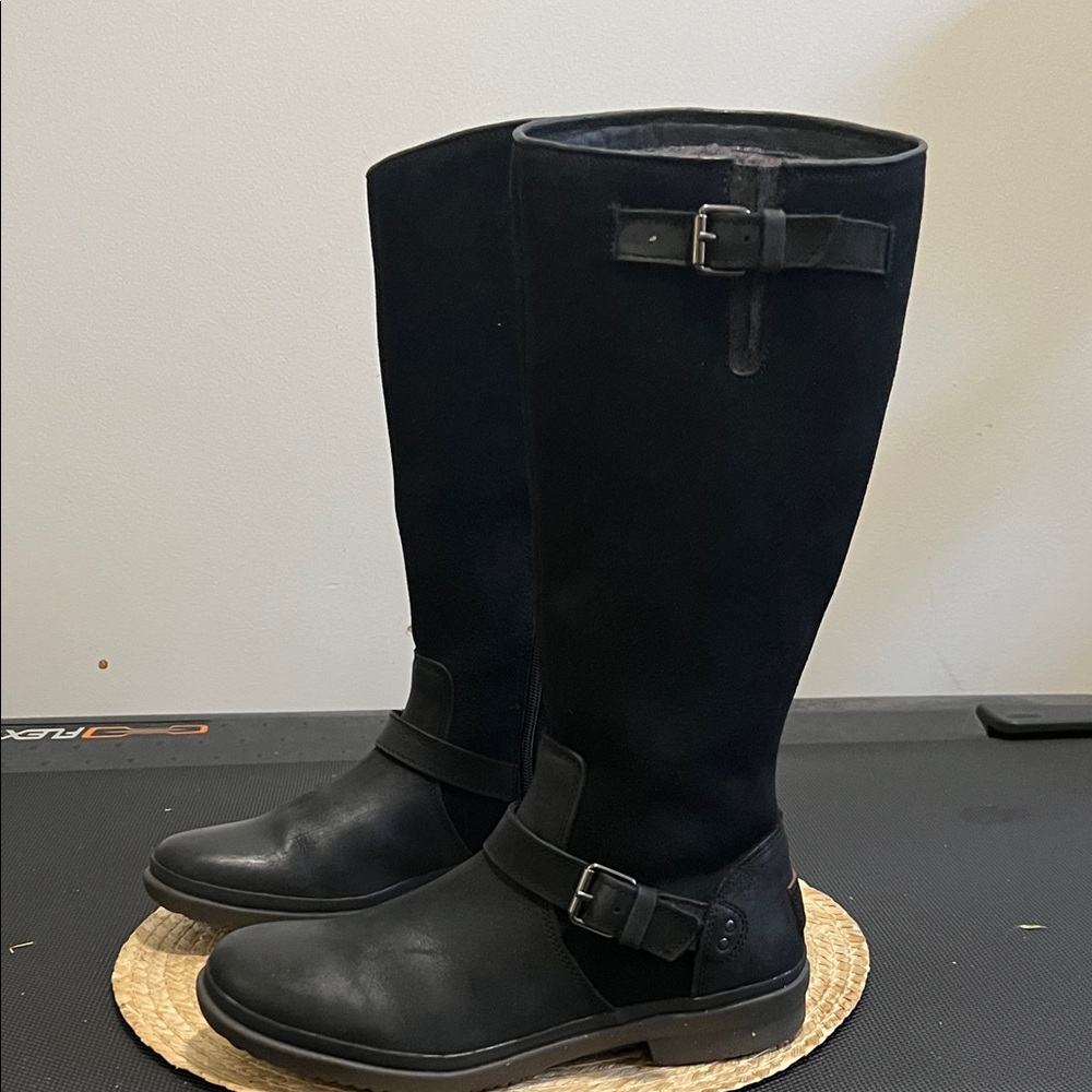 UGG Black Suede Knee-High Boots